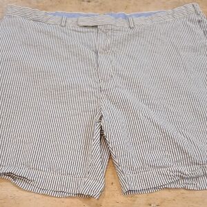 Polo Ralph Lauren Seersucker Blue Striped Sz 48B Classic Fit Shorts‎ 8.5" Inseam